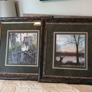 Set of 2 limited prints. Custom framed